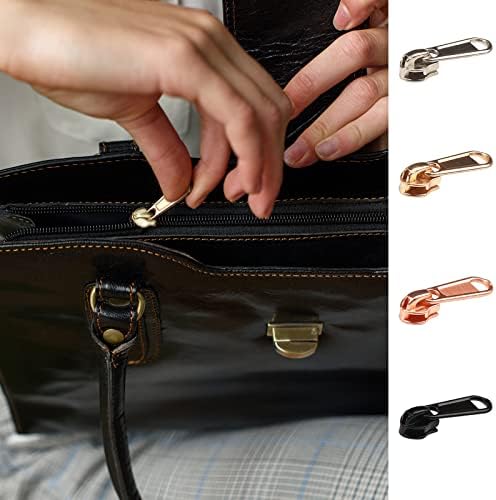 DOITEM 24Pcs Zipper Repair Kit Zippers Replacement 5# Zipper Pull Rescue Kit for Clothing Jackets Purses Luggage Backpacks (4 Colors)