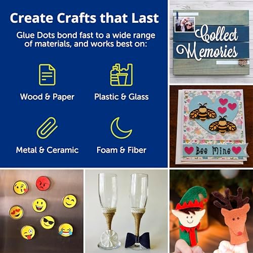 Glue Dots Poster Dot N' Go Dispensers, Set of 6 Complete Dispensers, Each with 200 (.375 Inch) Poster Adhesive Dots, 1200 Dots/Pack (24233-AMZ)