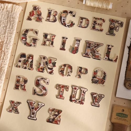 156 Pcs Aesthetic Faux Embroidery Alphabet Stickers for Journaling