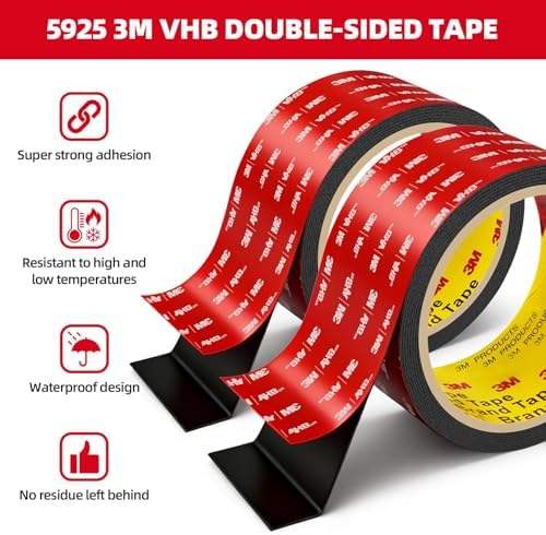 3M Double Sided Tape Heavy Duty 2in x 10ft, Removable Mounting Tape