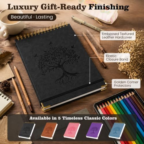 Blank Notebook Journal, Hardcover Sketchbook, 300 Page No Bleed Thick Paper