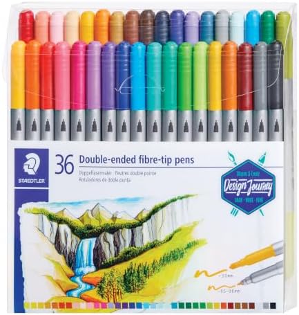 Staedtler Double Ended Markers, Assorted Bullet Tips, Assorted Colors, 36/Pack