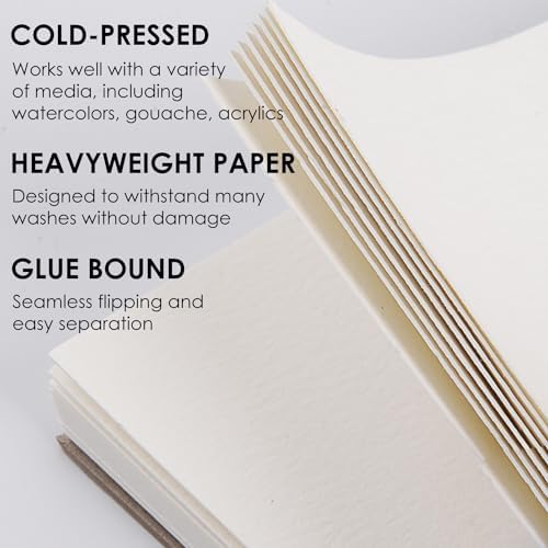 Fingraspuro 9x12 Watercolor Pad, 100% Cotton, Cold Press, 30 Sheets