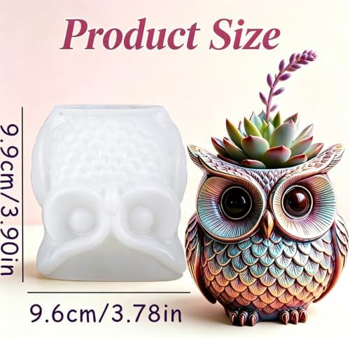 Owl Silicone Resin Mold for Epoxy Casting Succulent Pot Pen Holder