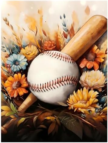 AUKELHJ Diamond Art Kits for Adults, Baseball Diamond Painting, 12x16 Inch