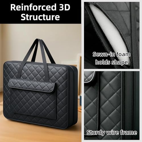 JJRING 18x24 Quilting Canvas Art Portfolio Case Bag, Black