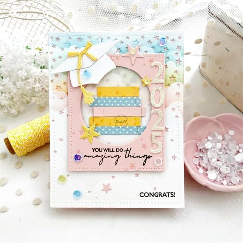Graduation Season Hat Square Frame Metal Cutting Dies for Card Making