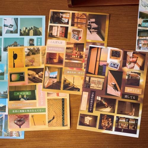 Japanese Food Sticker Book - 20 Sheets Kawaii Sushi Ramen Stickers for Journals, Planners, Scrapbooking & Water Bottles - Retro Izakaya Vibe Vinyl Decals (277 Pcs, Brown)