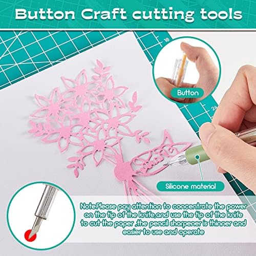 12 Pieces Pen Knife Paper Cutting Knife Tools,Multiple Colors | Precision Carving Pen for Stencil Art Scrapbooking, Dual-tip Design Precision Tool, Replacement Blades for Paper Projects