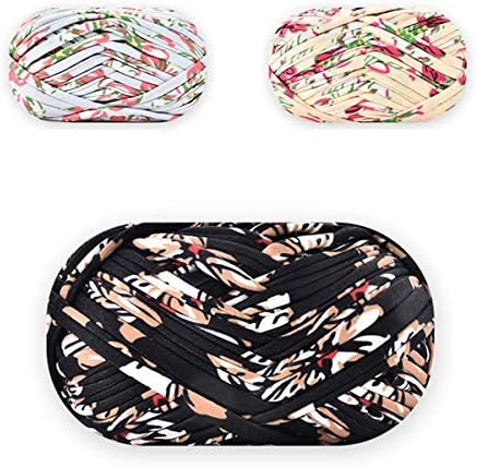 iSuperb 3 Pack Knitting Yarn Colorful Cloth T-Shirt Yarn Fabric Crochet Cloth for DIY Knitted Art Basket Bag - 300g