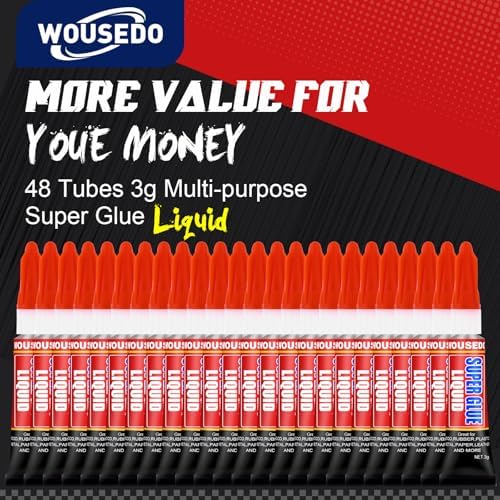 48 X 3g Super Glue Liquid, Fast Drying All-Purpose Cyanoacrylate(CA) Glue