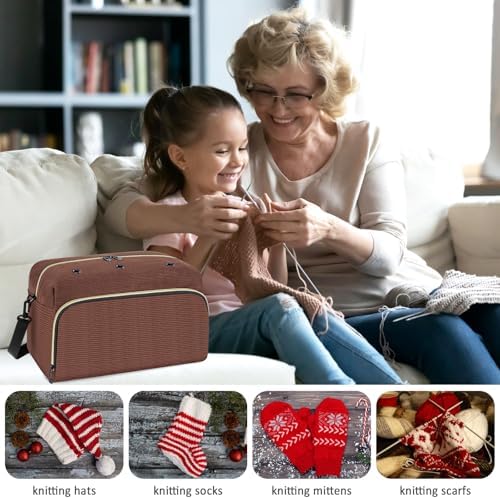 IBFUN Crochet Yarn Knitting Bag Organizer for Knit Accessories Hooks