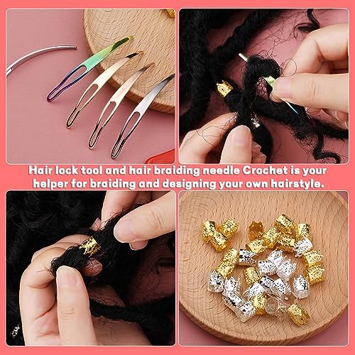 QMNNMA Dreadlock Crochet Hook, 48 Pcs Loc Crochet Needle for Hair