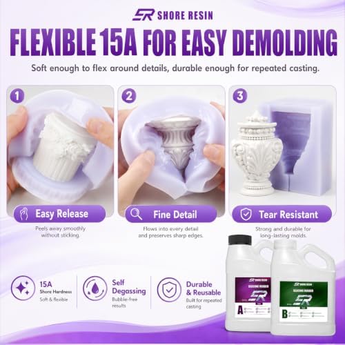 Silicone Mold Making Kit 66 oz, 15A Platinum Silicone Rubber