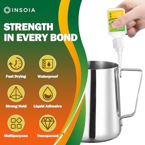 INSOIA Super Metal Glue Clear, 20g, Strong Bond, with Precision Tips