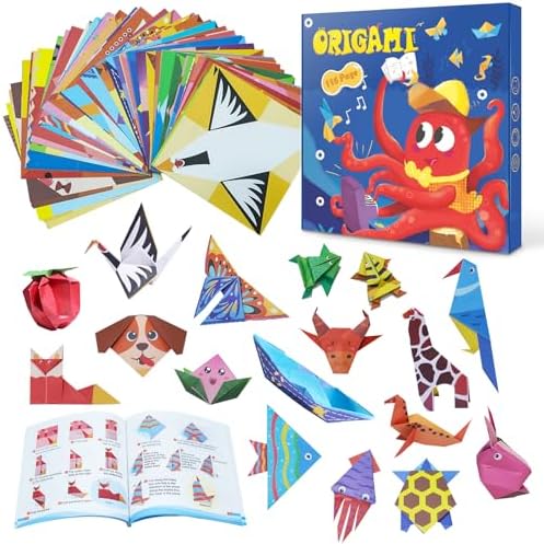 Origami Kit for Kids Ages 5-16, 116 pages with 54 Patterns & Instruction Book | Origami Paper Kit for Beginners & Advanced | Arts & Crafts Toys for Girls & Boys Ages 8-12 | Birthday & Christmas Gifts