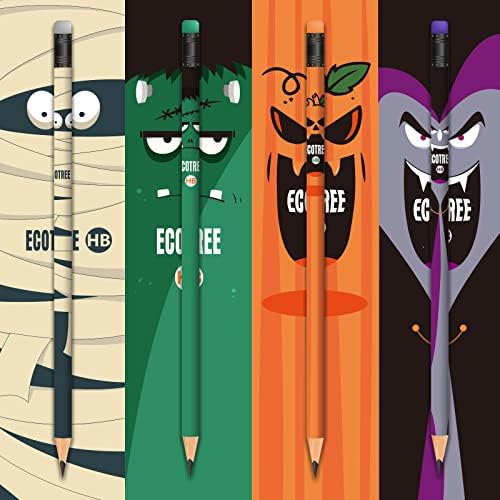 ECOTREE Halloween Party Favors Pencils #2, Pre-Sharpened HB 48 Count Bulk