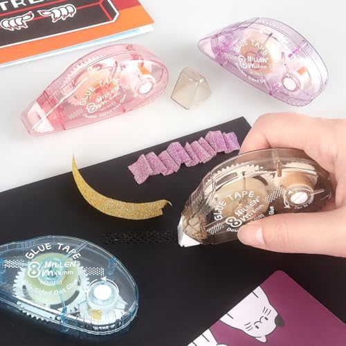 LONGKEY 8 Pack Scrapbook Tape Double Sided Tape Roller for Craft