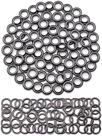 SEMINI 200 Sets 8mm Gunmetal Grommet Eyelet Kit for Fabric Leather Crafts