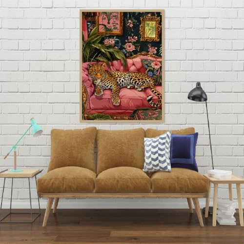 Cheetah Diamond Art Kits for Adults, Diamond Painting Kits for Beginner DIY