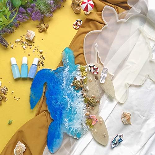 Epoxy Resin Silicone Tray Molds Turtle Whale Anchor for Serving Board, Platter, Wall Hanging, Concrete, Cement, Polymer Clay 3-in-Set Extra Large Length 12.5inch