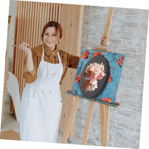 FAVOMOTO Black Round Canvas for Painting - Round Photo Frame, Wooden Wall Hanging Picture Frames Stretched Drawing Boards for Artists Painters DIY Painting