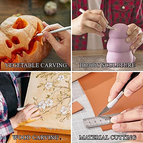 Headley Tools Craft Knife Hobby Knife Self Healing Craft Mat(A5) and 60 PCS Spare Blades and A Ruler, Precision Craft Knife Set Ideal for Hobbyist DIY craft, Scrapbooking and Crafts Project