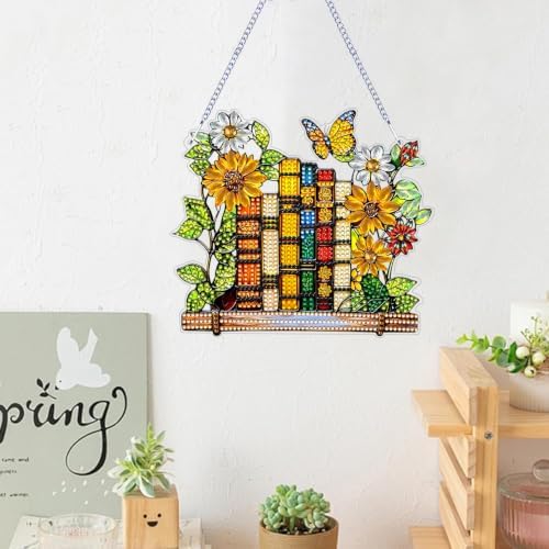 ARPADAMO Books Diamond Art Kits for Adults, Acrylic Hanging Suncatcher