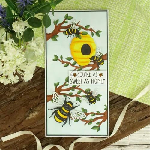 Bees Tree Branches Beehive Metal Cutting Dies for Card Making