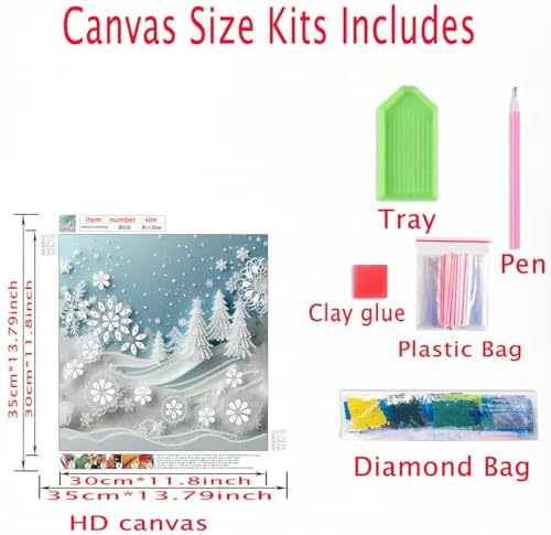 DIYBEADDOT Snow-Covered Diamond Art Kits for Adults，Snowflake Special Shape Diamond Painting Kits for Beginners, DIY Gem Painting for Adults Crafts Home Wall Decor 11.8 X11.8 Inch