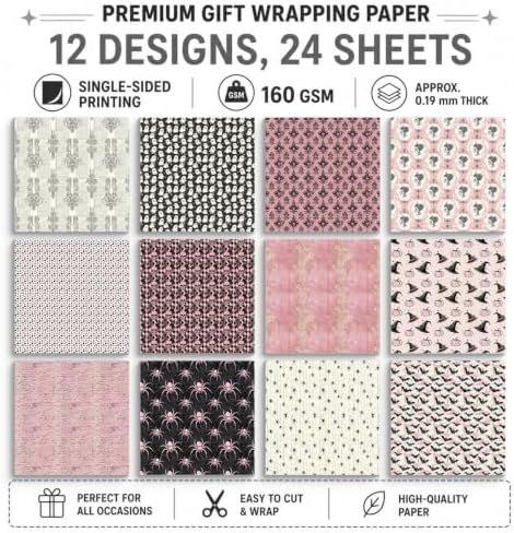 Pink Helloween Scrapbook Paper Pad Journal Decoupage Collage Materials