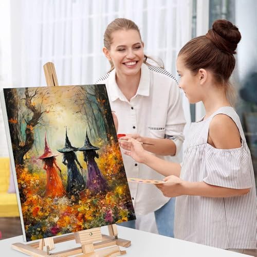 4 Pack Halloween Paint by Numbers for Adults with Framed Canvas 8x12inch