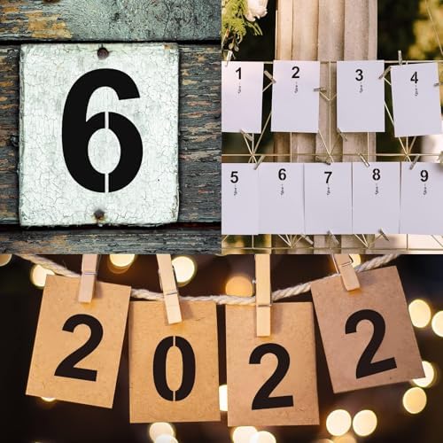 6 Inch Number Stencils Plastic Number Stencils Reusable Digital Painting Templates for Cake Stencil Address Templates