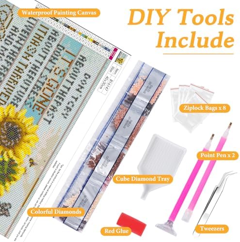 Diamond Art Kits for Adults & Beginners, Sunflower Diamond Painting Kit