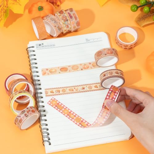 12 Rolls Autumn Bakery Designs Washi Tape for Baking Recipe Books