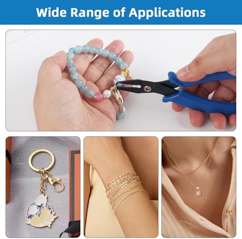 URSKYTOUS Split Ring Pliers Jewelry Making Tools Jump Ring Opener Tool Keychain Pliers for Opening Split Rings Jump Rings Jewelry Plier for Bracelet Fishing Beading DIY Craft Jewelry Making Supplies