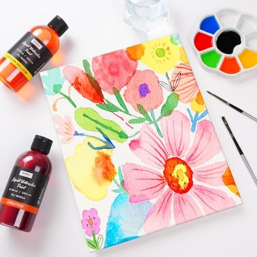 Nicpro 18 Colors Liquid Watercolor Paint Set, 8.45oz Large Bulk Water Color