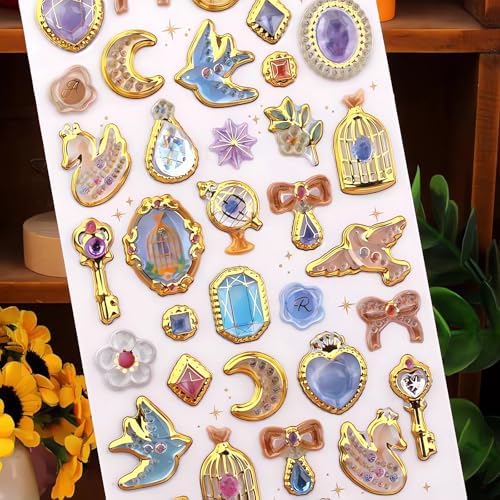 3D Puffy Stickers, Kawaii Resin Decorative Stickers for Phone Case, Notebook, Scrapbooking (Style-10)