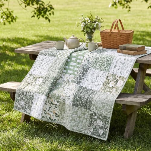 HunnmingRe 20 Pcs 10''x10'' Cottagecore Sage Green Quilting Fabric Square