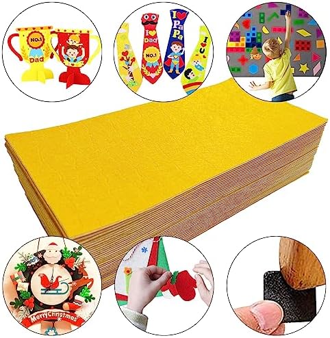 Jtnohx Self Adhesive Felt Sheets Adhesive Backed Felt Fabric Yellow 33Pcs