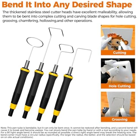 FIRElood Foam Cutter, 10cm Hot Wire Styrofoam Cutter Tool, Electric hot Knife for DIY,Art Making, Foam Carving (black, 100mm), Electronic Transformer Adaptor