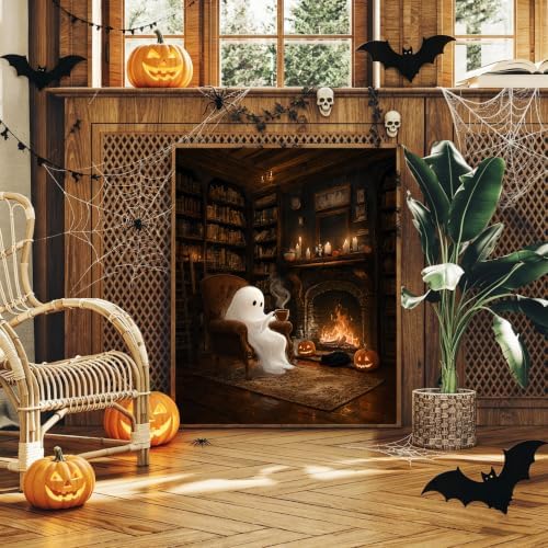 Halloween Paint by Numbers Kit for Adults,Paint by Number Adult Ghost 16x20 | Halloween Paint by Number Kit for Adults on Canvas, DIY Oil Acrylic Paints Wall Decor Gifts Pre Drawn Canvas Stress Relief