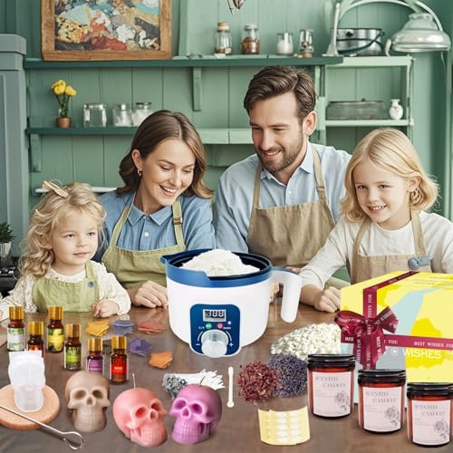 Complete Candle Making Kit for Adults with Digital Wax Melting Pot