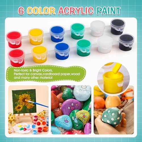 ESRICH 20 Set Canvas Painting Kit, Mini Acrylic Paint Set