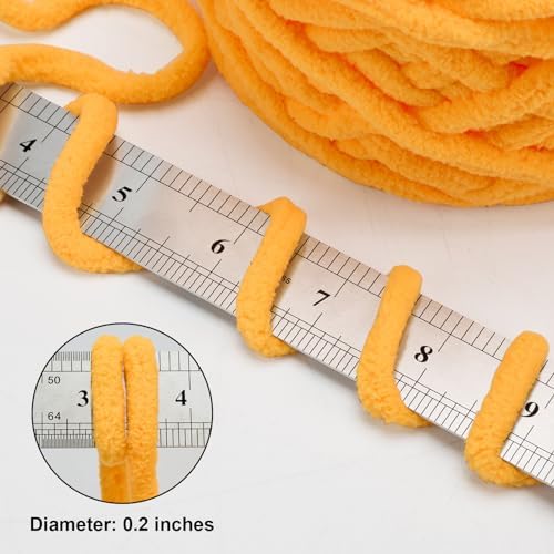 Yellow Chunky Chenille Yarn, #6 Super Bulky, 10.5 oz/216 Yards