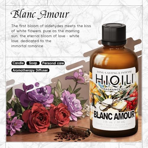 HIQILI Blanc Amour Fragrance Oil for Diffuser, Candle & Perfume Making