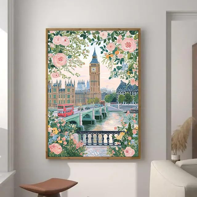 Big Ben in London Diamond Art Kits for Adults, Diamond Painting Kit Adults for Beginners, Round 5D DIY Dimond art,Full Drill Painting Kit Art and Crafts for Adults Home Wall Decor【11.8x15.7inch】