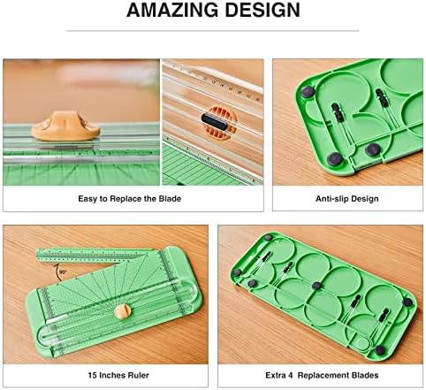 Xinart Paper Trimmer Tool Set A4 Craft Paper Cutter Weeding Tool Set Craft Knife/Weeder/Scraper/Spatula/Tweezers/Scissors Basic Tool Kit for Vinyl, Paper, Coupon, Label, Photo and Cardstock