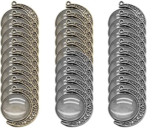 Moon Rotation Double Side Pendant Trays, 30Pcs 10Sets