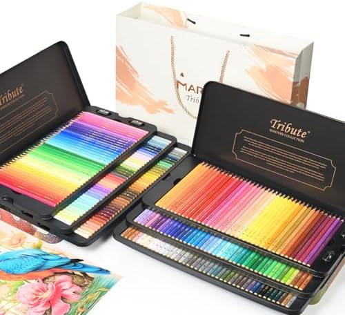 240 Colored Pencils Set for Adults Coloring, Professional Oil Based Art Pencils with 4.0mm Thick Soft Core up to 10 layers, Artist Drawing Pencils in Masterpiece Gift Box(240 colors)